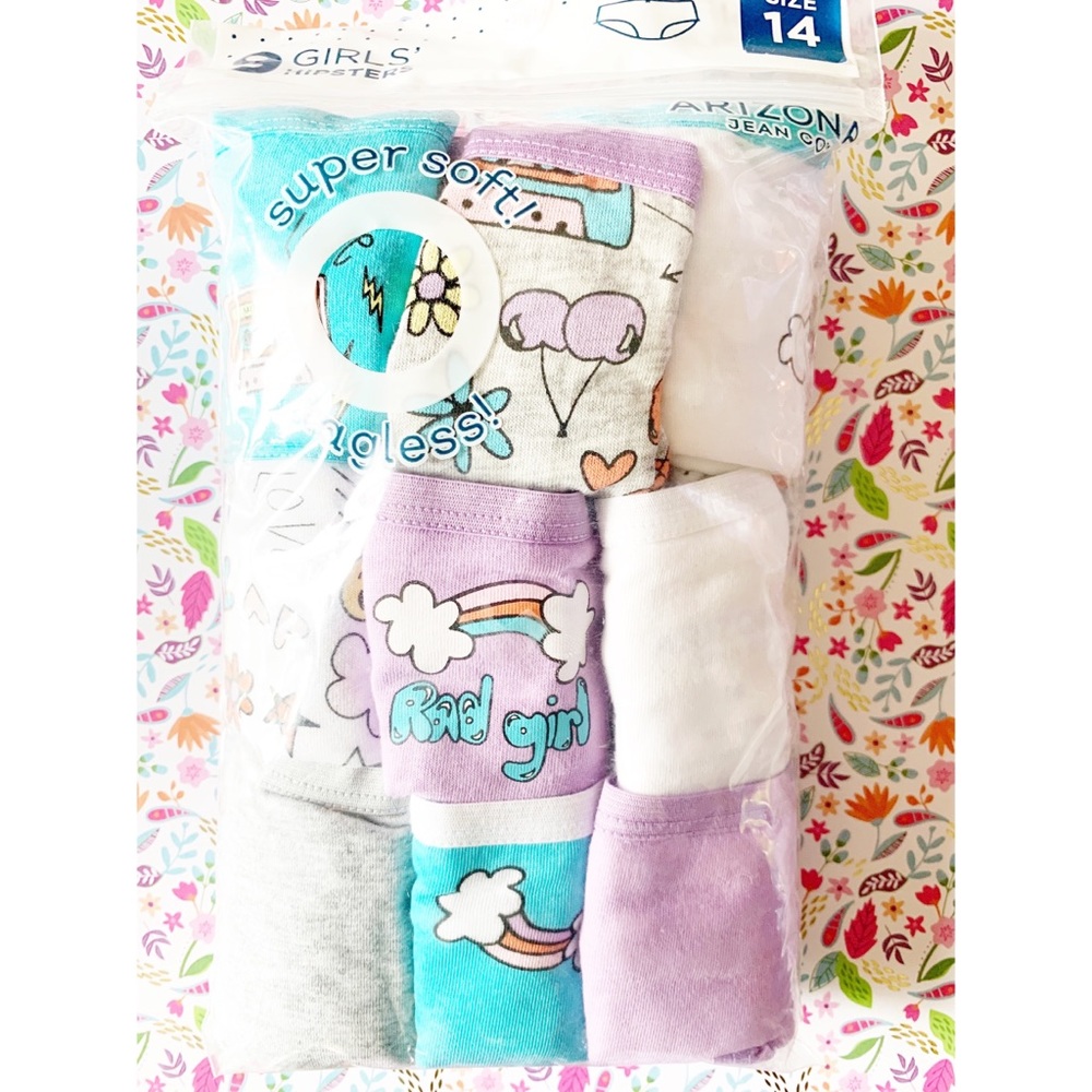 Arizona Little & Big Girls 9 Pack Hipster Panty